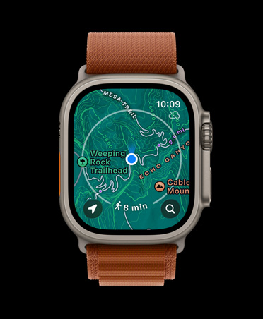 Apple Watch Ultra 3, kleur naturel, kast van titanium, offline kaart, routeaanwijzingen, bandje, terracotta Alpine-bandje
