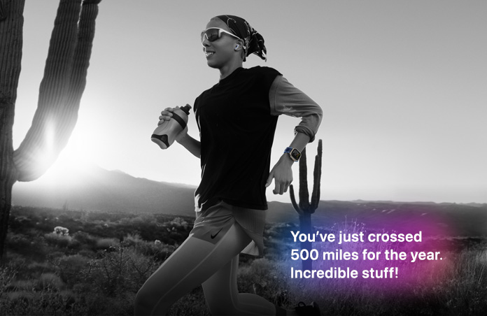 Workout Buddy shares message to runner on a desert trail